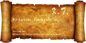 Kriston Tankréd névjegykártya